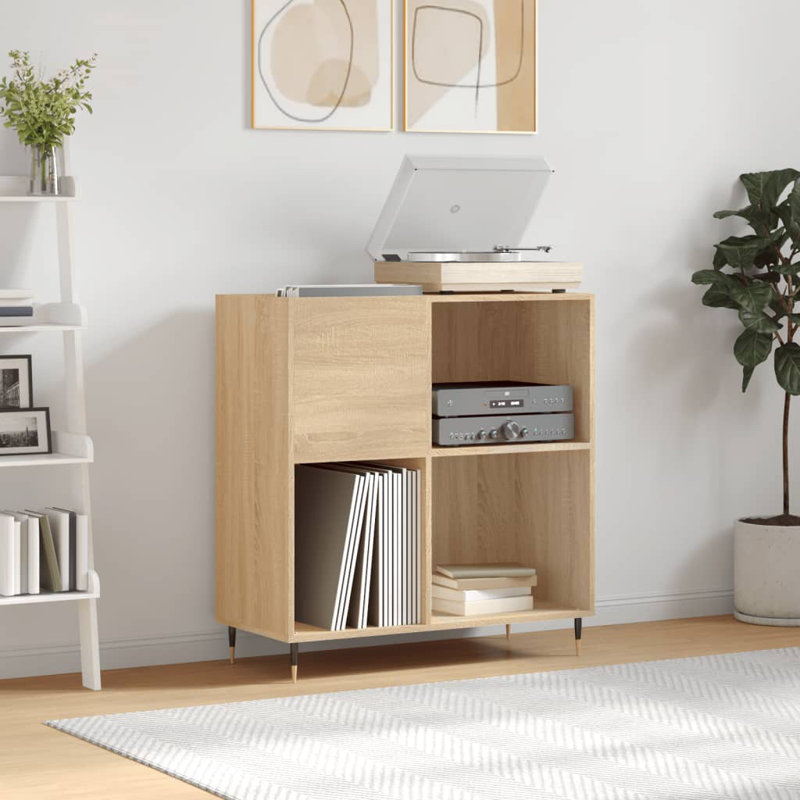 Record Cabinet 84.5 x 38 x 89 cm Engineered Wood, Sonoma Oak