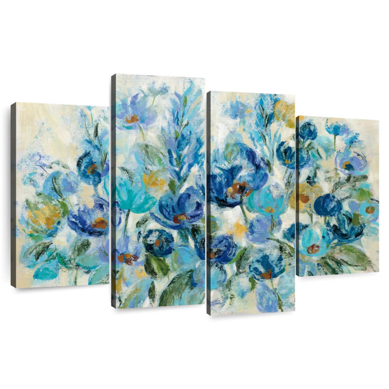 Fleurs bleues Avery, H 22 po x l 36 po