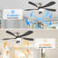 Ventilateur de plafond encastré classique à 5 pales de 52 po avec ensemble d'éclairage DEL et télécommande Whisper-915353565