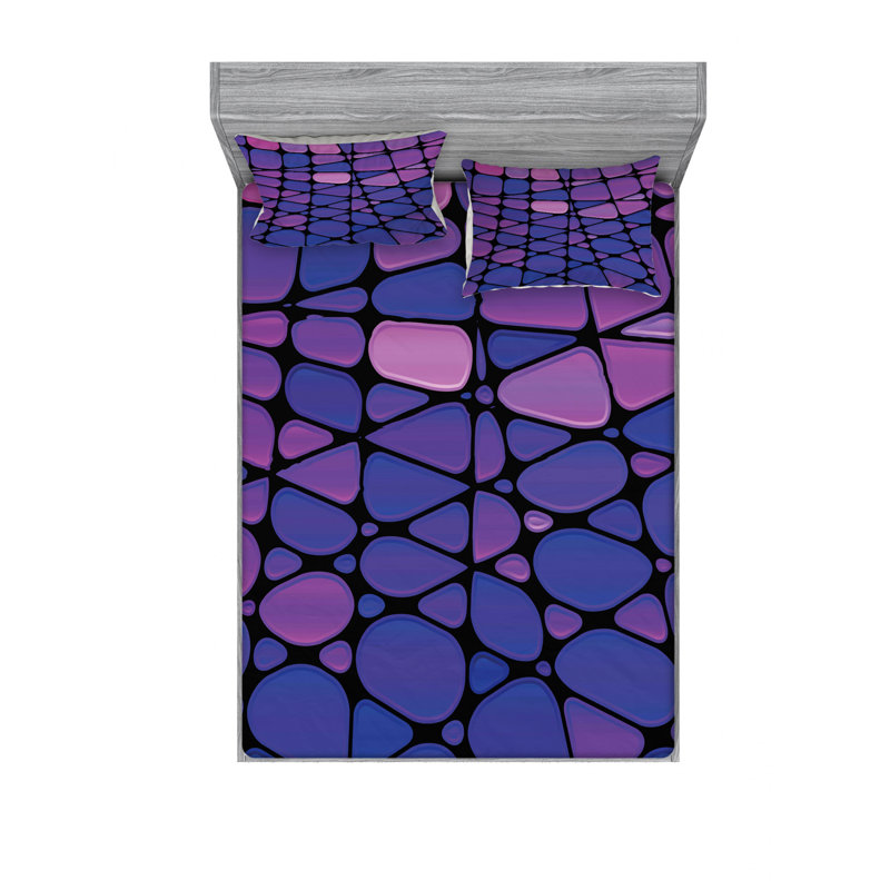Ensemble de draps en verre coloré contemporain, Ensemble de drap pour grand lit avec drap-housse