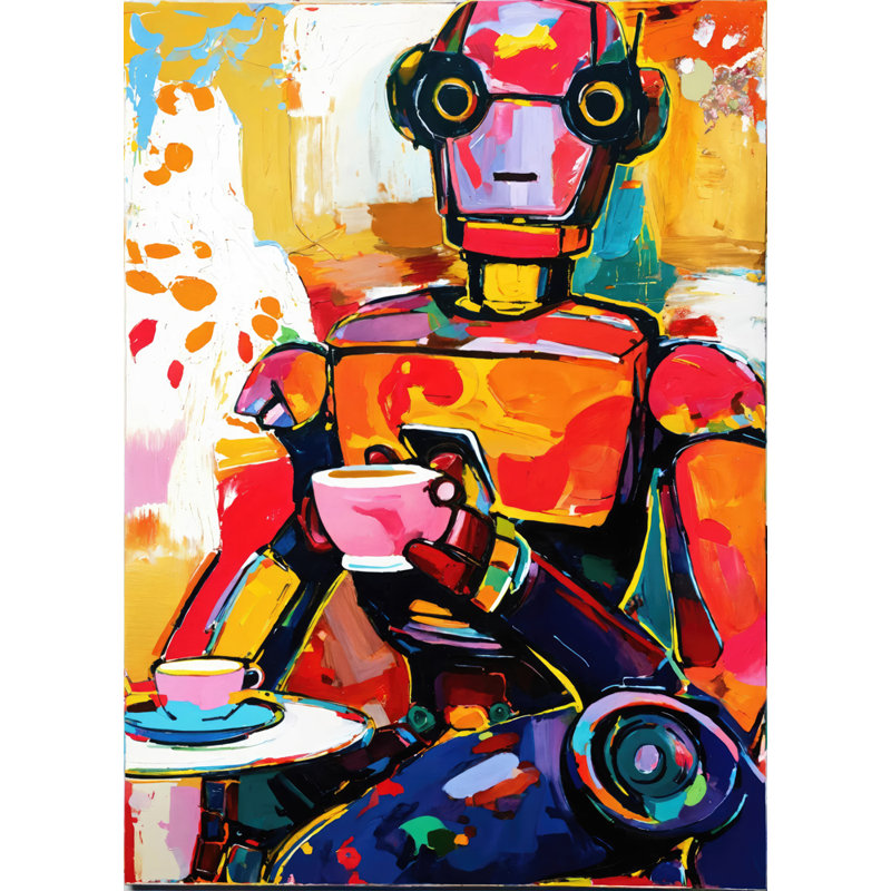 «Robot Giclee» sur toile tendue avec châssis, H 24 po x l 20 po
