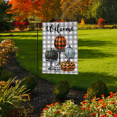 Pattern Painted Pumpkins Garden Flag