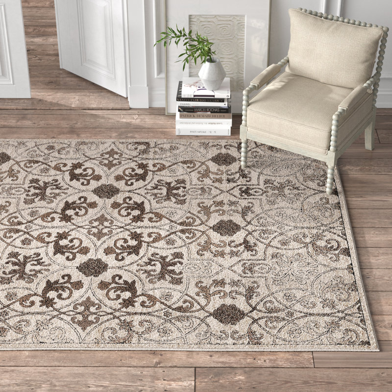 Tapis oriental beige foncé Derby, Rectangle 8 pi x 11 pi 8 po