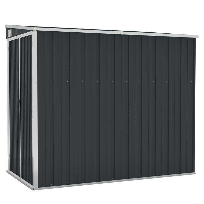Remise de jardin vidaXL (finition semblable au bois) Acier galvanisé, métal moyen, H 70,1 po x l 46,5 po x P 76,4 po