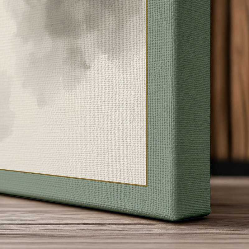 Bamboo in Mist Japandi - Wrapped Canvas, 36x24 - 91.4 x 61.0 cm, Sage Border