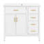 Meuble-lavabo moderne 36 po avec lavabo en céramique, porte à fermeture douce et 4 tiroirs - design élégant et fonctionnel-2125395513