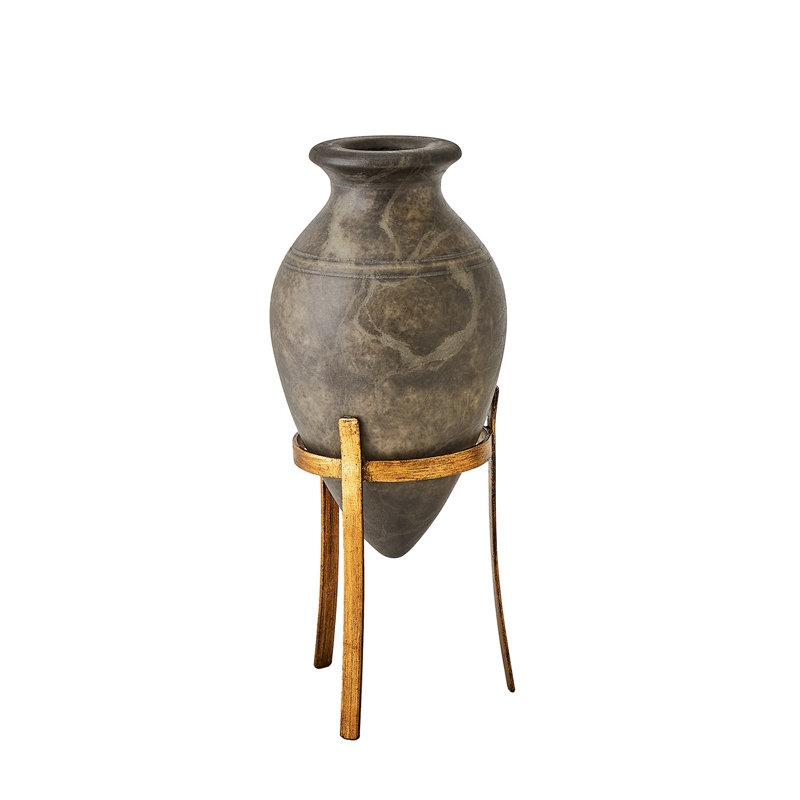 Amphora Alabaster Vase-Grey-Sm