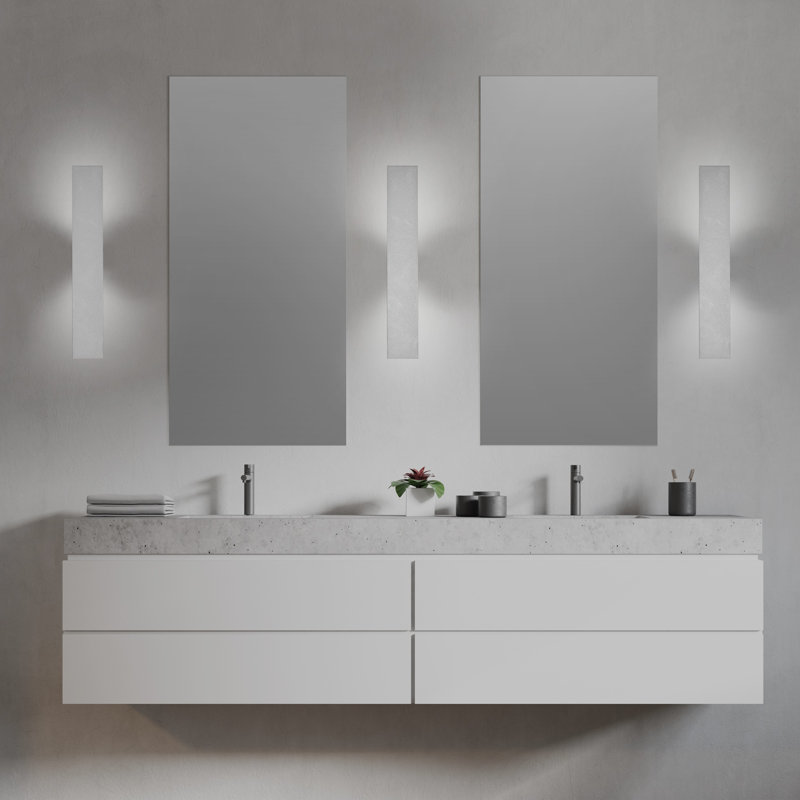 Rhys 2-Light Dimmable White Corner Wall Light