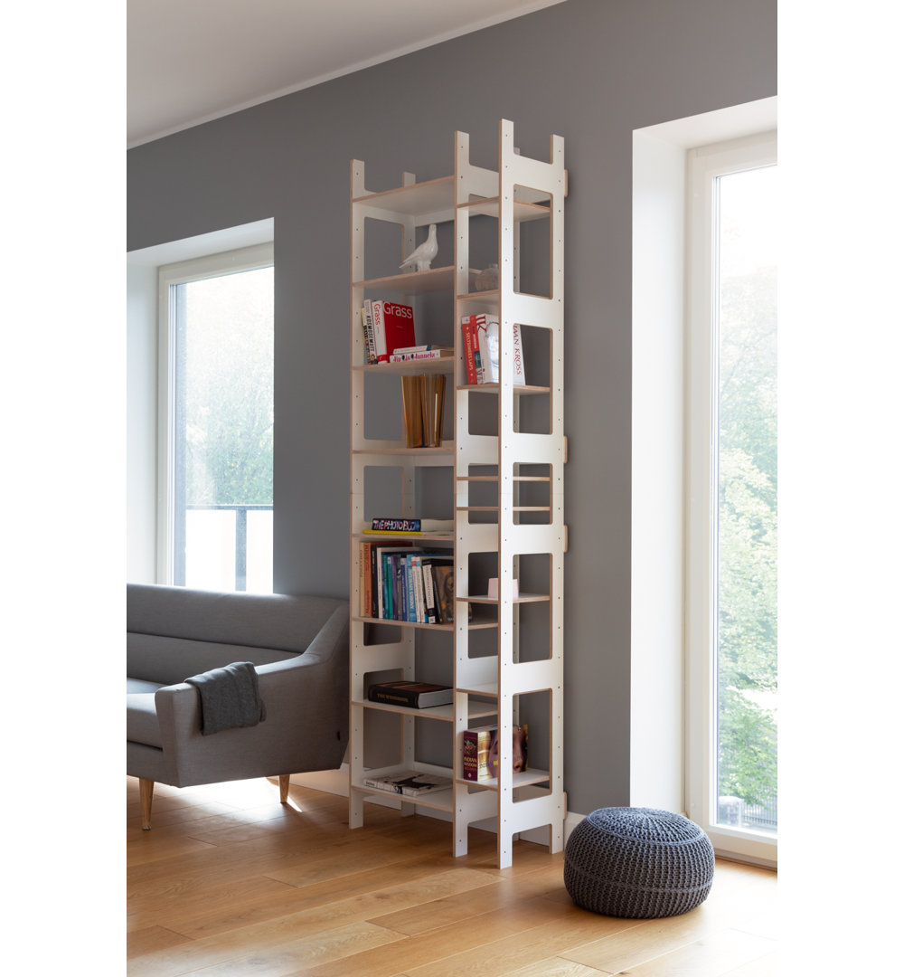 Marlenn 230cm H x 71cm W Plywood Geometric Bookcase