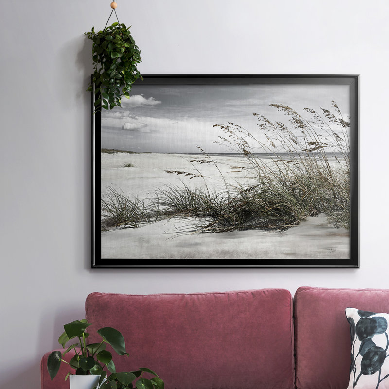 «Neutral Sea Oats», toile tendue avec châssis, H 30 po x l 44 po x P 1,5 po, Noir