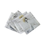 Crested Crane Cotton Sateen Cocktail Napkins