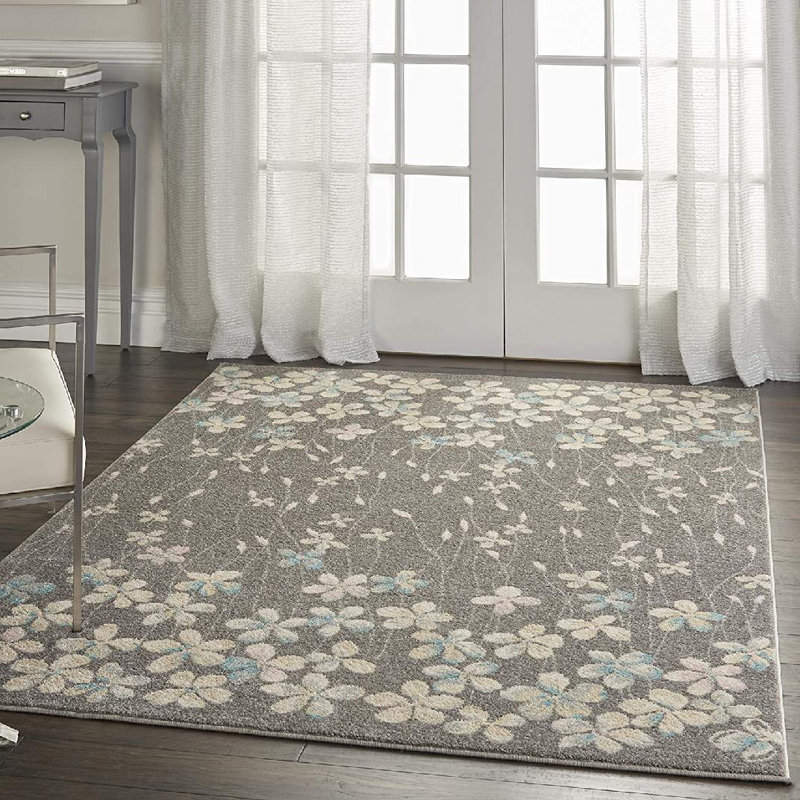 Zaizi Floral Indoor Rug, Rectangle 4' x 6'