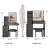 29.2" Small Size Left Bedside Cabinet Vanity Table + Cushioned Stool, 2 Ac+2 Usb Power Station, Hair Dryer Bracket, Extra Large Touch Control Sliding Led Mirror, Tri-Color Switching, Brightness Adjust-2041766441