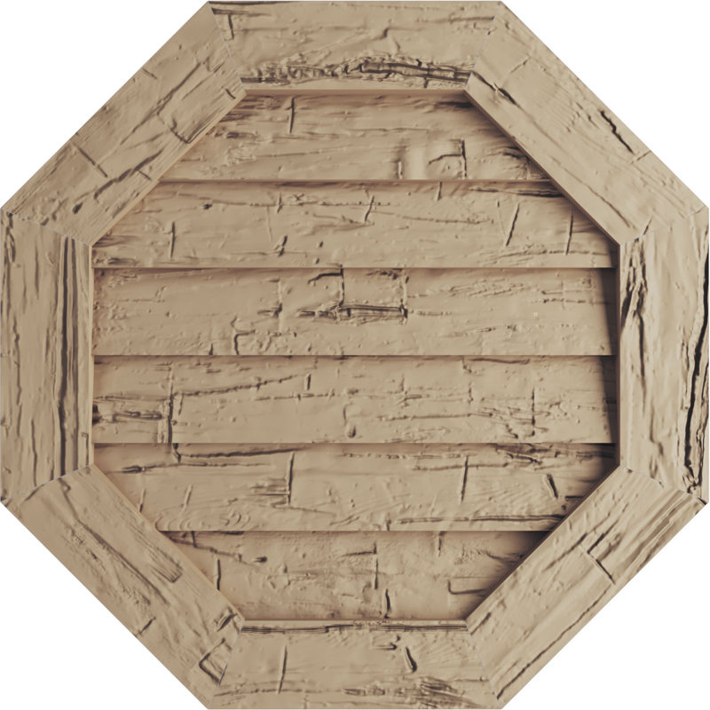 Évent octogonal Timberthane, Taillé à la main, H 18 po x l 18 po x P 1 po