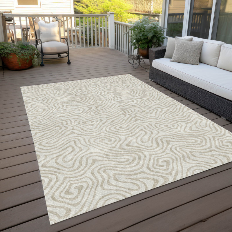 Tapis ivoire lavable intérieur / extérieur Raya , 8' x 10'