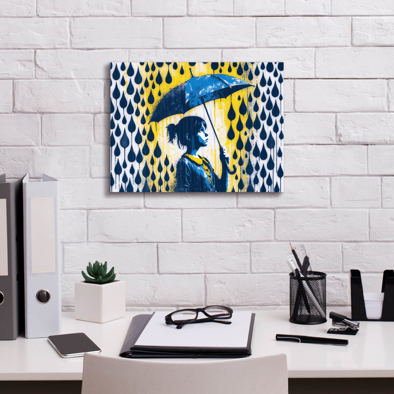 Art mural sur toile Winston Porter «Umbrella Girl» par Andreas Magnusson, H 12 po x l 16 po x P 0,75 po