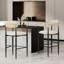 Ensemble de 2 tabourets de bar rembourrés à hauteur de comptoir avec dossier et pieds en fer