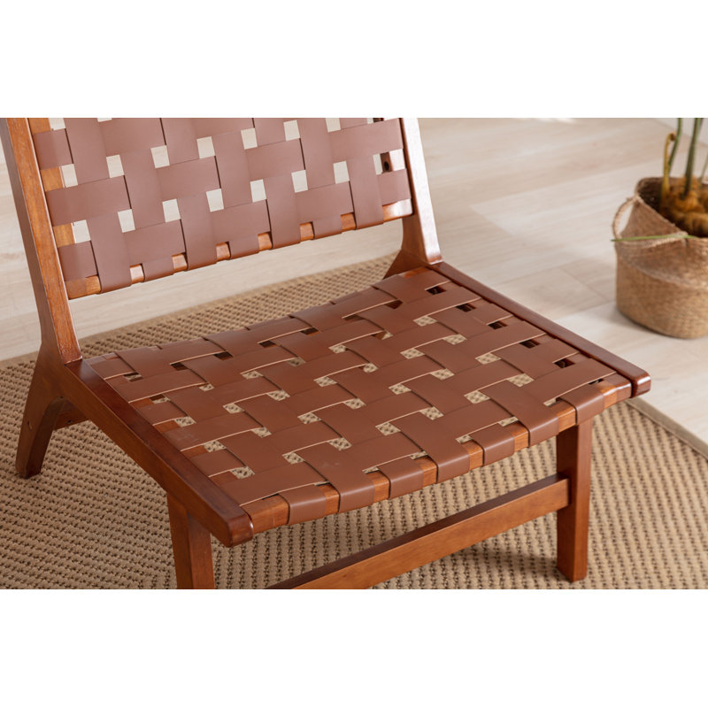 Chaise d'appoint l 26,18 po Imke, Similicuir brun