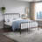 Dark Bronze Full Size Metal Platform Bed, No Box Spring Required, Timeless Design For Bedroom Use-69855515-69855514