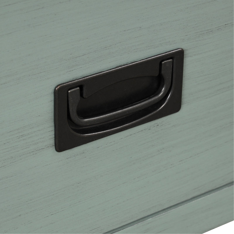 Canapé d'entrée 36 po en bois de pin avec 4 tiroirs et 1 tablette de rangement, Bleu rétro