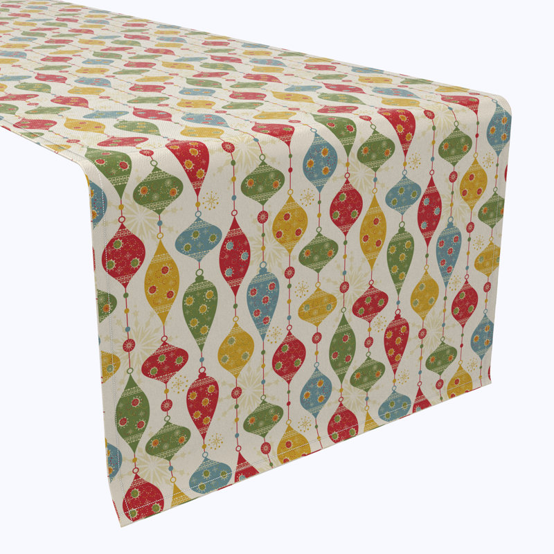 Ekhardt  Table Runner, 100% Cotton, Ornament Illustration, 72" x 16"