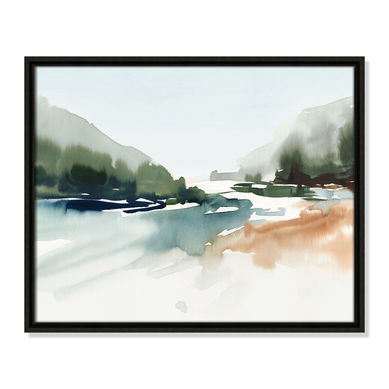 Harmonious Lake - Landscape Version Print par Isabelle Z, H 17,5 po x l 21,5 po, Espresso