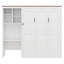 Lit escamotable avec bureau et armoire de rangement ouverte, lit escamotable peu encombrant-1126970580