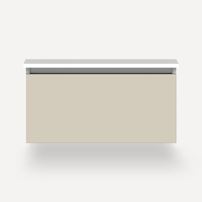 Cartesian Vanity 30" W (2 Drawers), Matte Sand, Lava Black