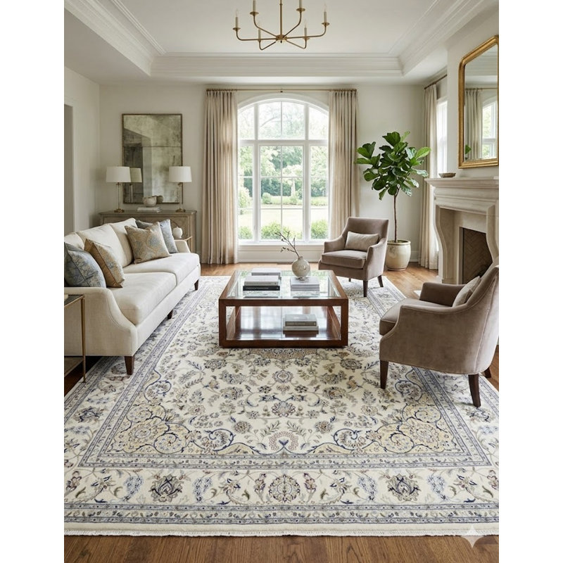 Performance Hand Knotted Wool Floral Indoor Rug