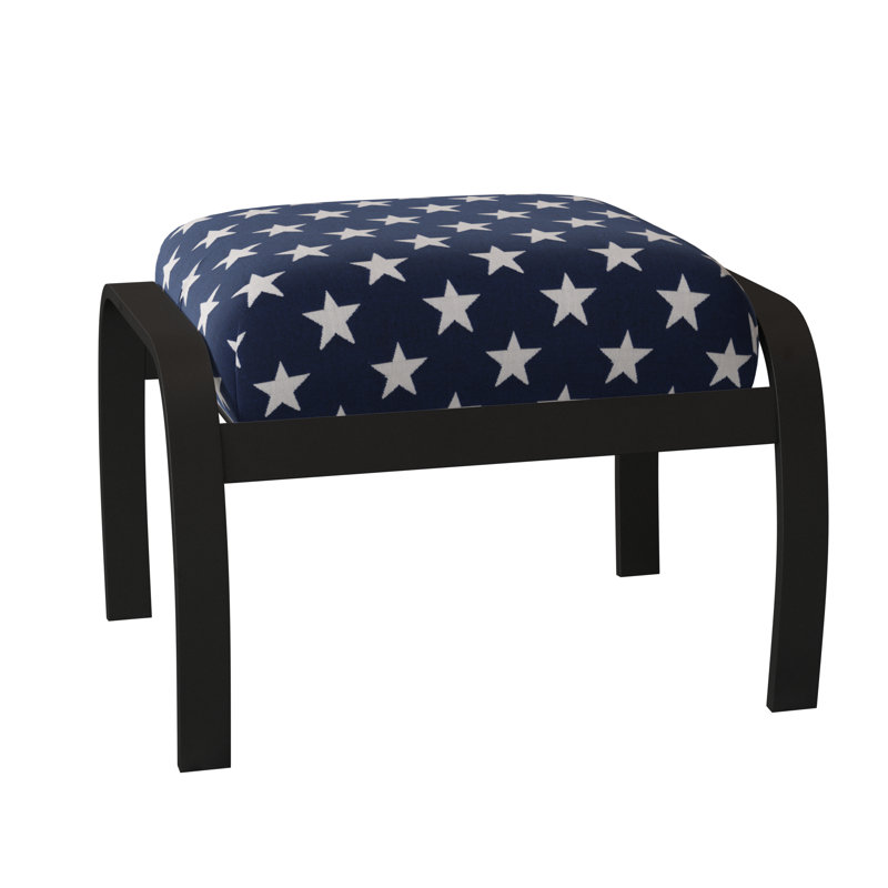 Askar Metal Outdoor Ottoman, Textured Desert, Betsy