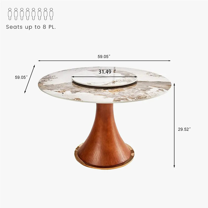 Table de salle à manger Farmhouse, H 30 po x L 59 po x l 59 po