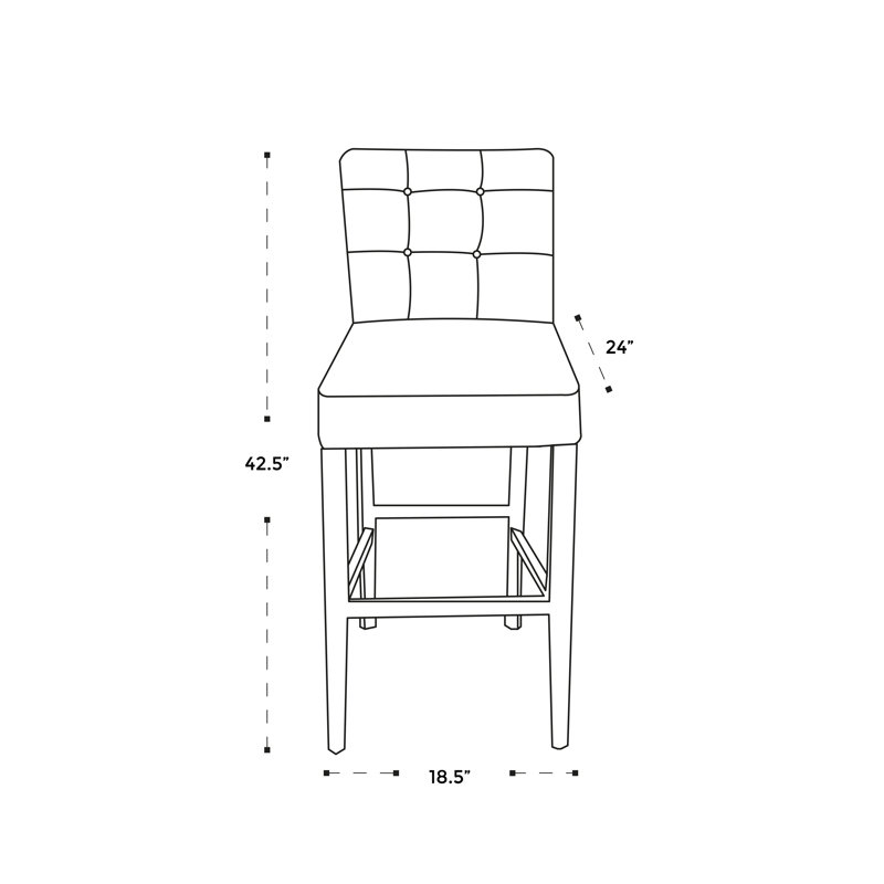 Tabouret de bar 30 po Crisler, Noir, Gris