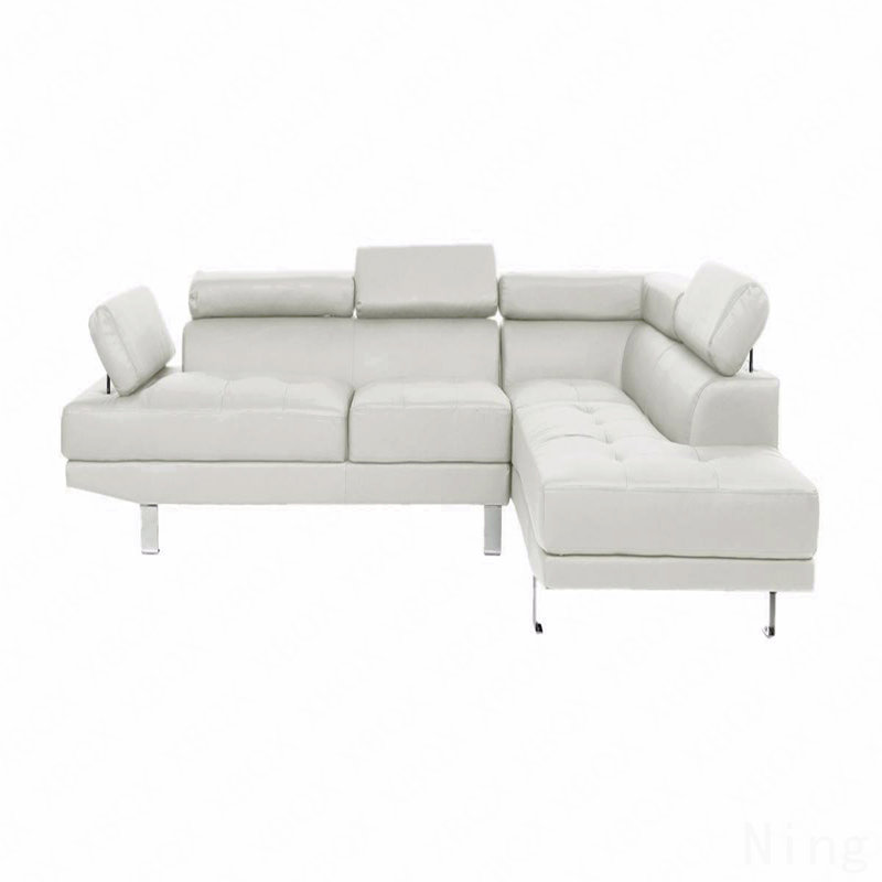 Canapé modulaire en similicuir blanc