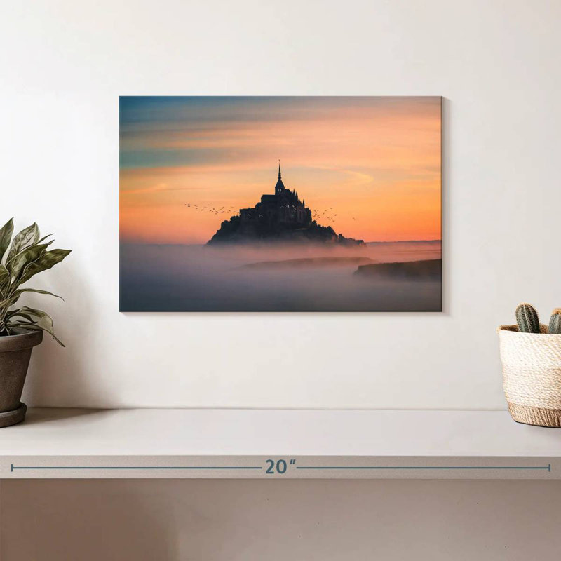 Lilie, château mystique au lever du soleil, H 8 po x l 12 po