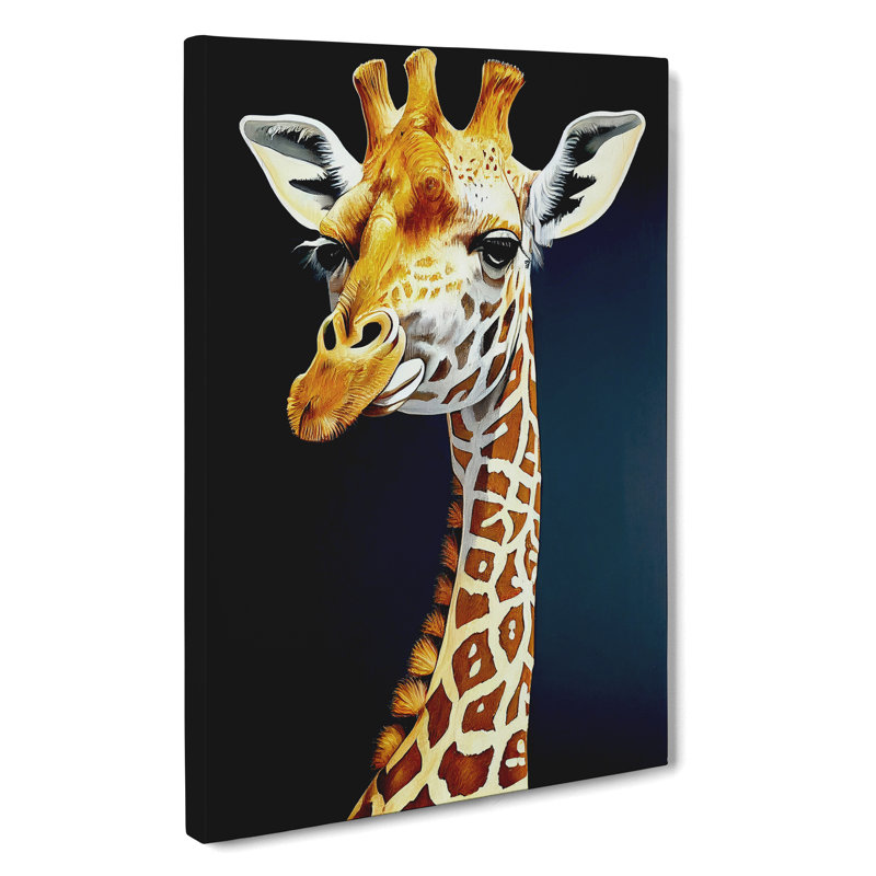 Amazing Giraffe - Wrapped Canvas Print, 60cm H x 40cm W x 3cm D