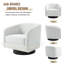 Upholstered Swivel Barrel Chair With Solid Wood Base-181016325