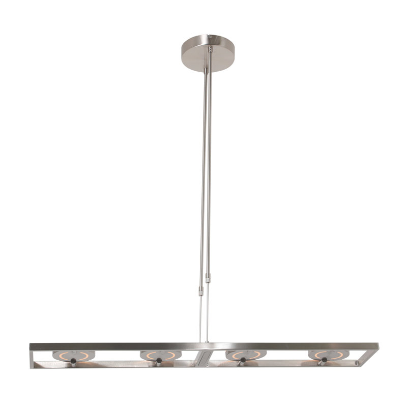 Aunterrio 4 - Light LED Crystal Pendant, Silver