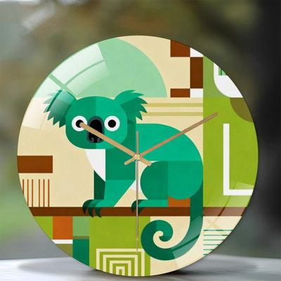 Horloge murale 12 po ronde en verre trempé avec mouvement à quartz silencieux