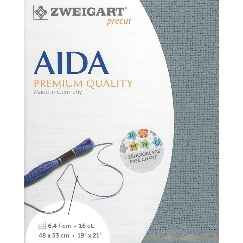 Prédécoupé Zweigart Aida 3251/594 Misty Blue, Bleu brumeux