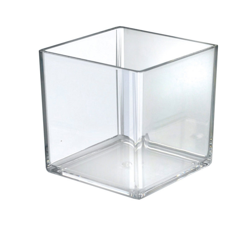 Boîte de rangement rectangulaire 6 "en acrylique transparent pour comptoir, paquet de 4