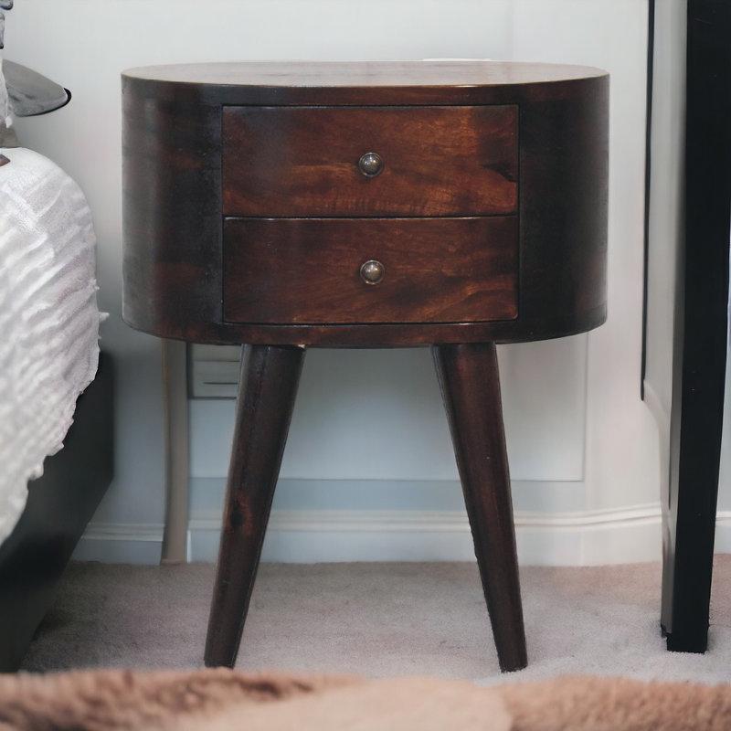 Keven 45cm W Solid Wood Bedside Table