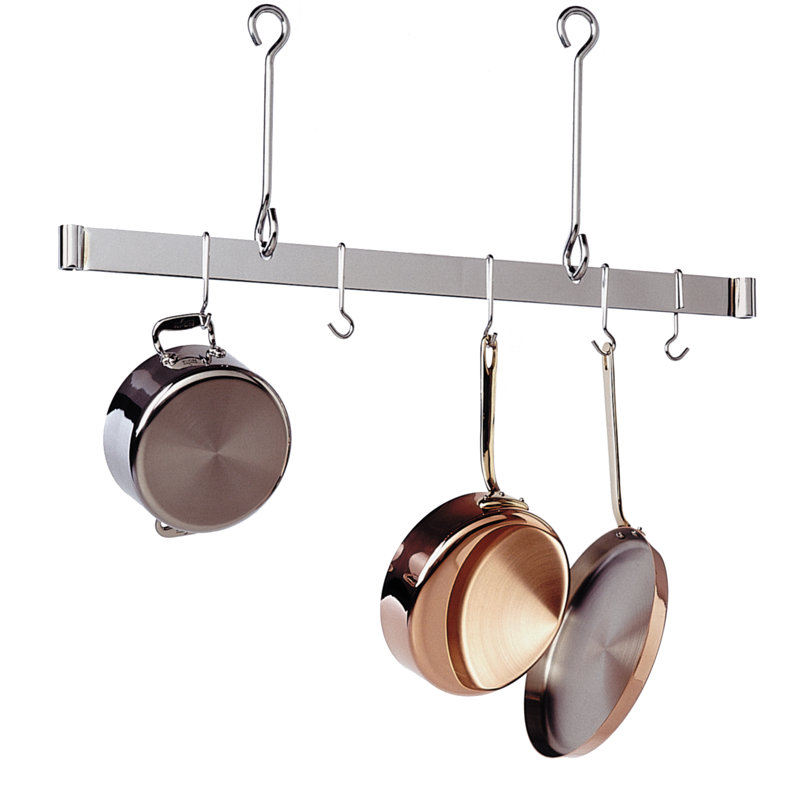 Premier Handcrafted Hanging Pot Rack, Stainless Steel, 20'' H x 60'' W x 1'' D