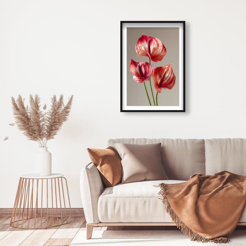 Crimson Silk Veins II Framed Graphic Art, 31.5"H x 21.5"W, Black Shadowbox