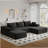 Upholstered Ottoman For Living Room Bedroom
