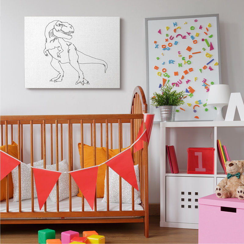 Dessin de Knap T-Rex, Toile tendue, H 30 po x l 40 po x 1,5 po