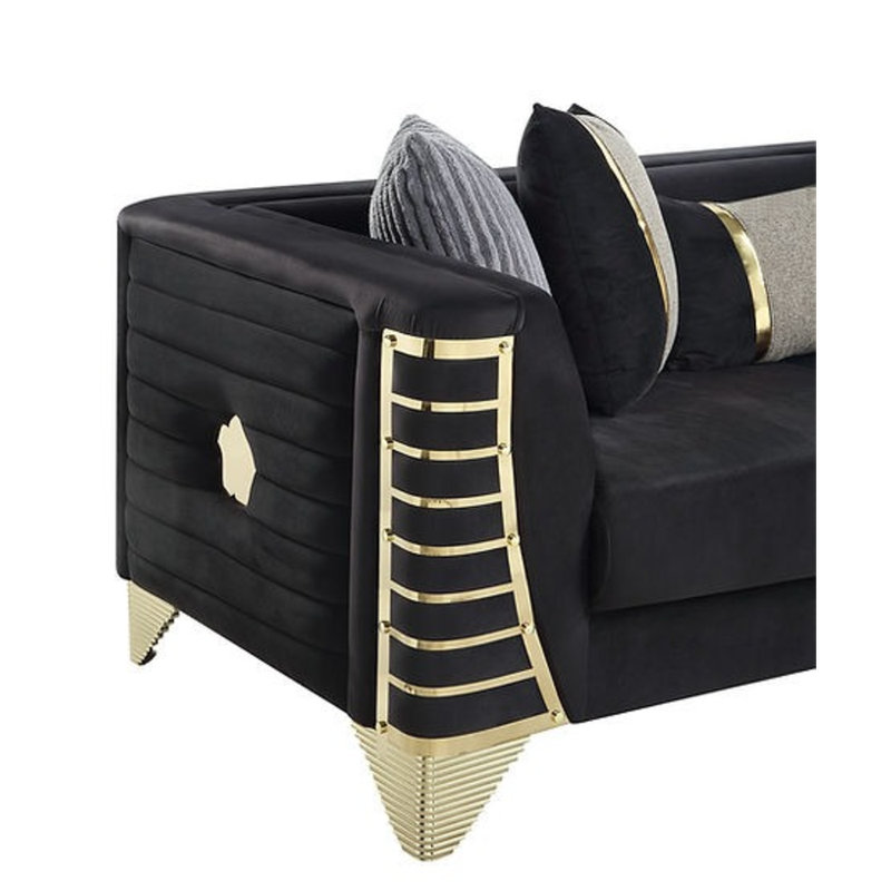 Donovan Sectional, Black Velvet