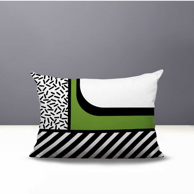 Oreiller rectangulaire réversible intérieur / extérieur Jazzo, Rectangulaire H 14 po x l 20 po, Chartreuse