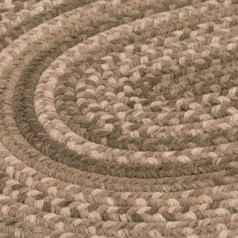 Tapis brun en laine tressé Nuriye, Ovale 3 pi 6 po x 5 pi 6 po