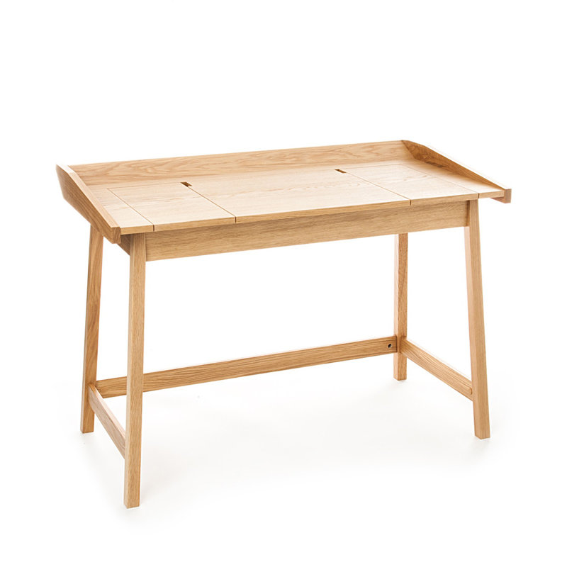 Dabrowski Solid Wood Base Writing Desk, Brown