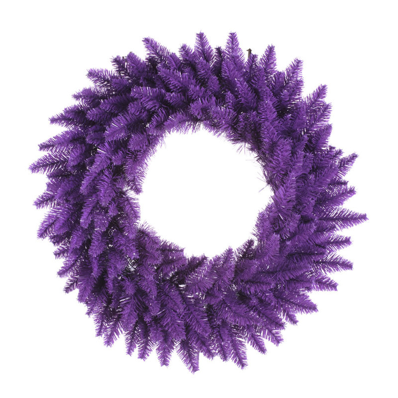 Couronne de Noël artificielle en PVC, H 60 po x l 60 po x P 5 po, Mauve